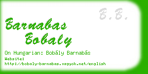 barnabas bobaly business card