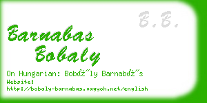 barnabas bobaly business card